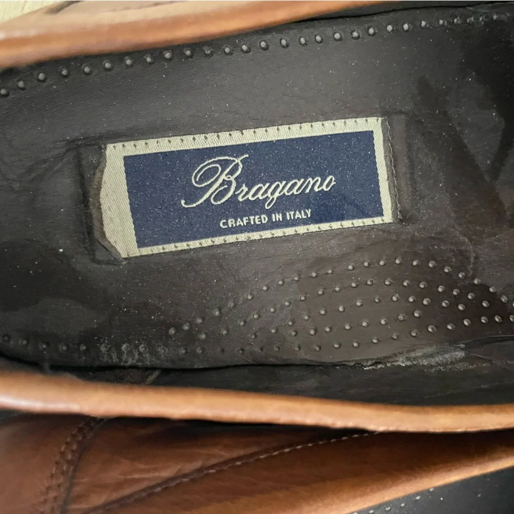 Bragano Made in Italy Tasseled Kiltie‎ Leather Loafer in Brown Size 10 1/2 M